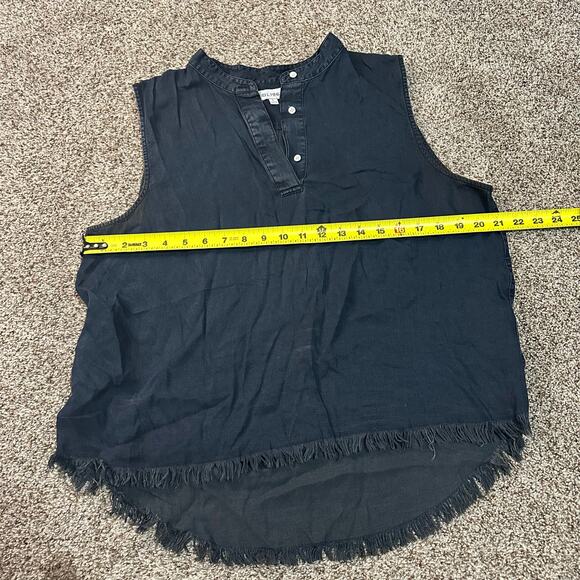 DL1961 Women's Gansevoort Sleeveless Denim Top Size L In Washed Black Overdye - Picture 7 of 10